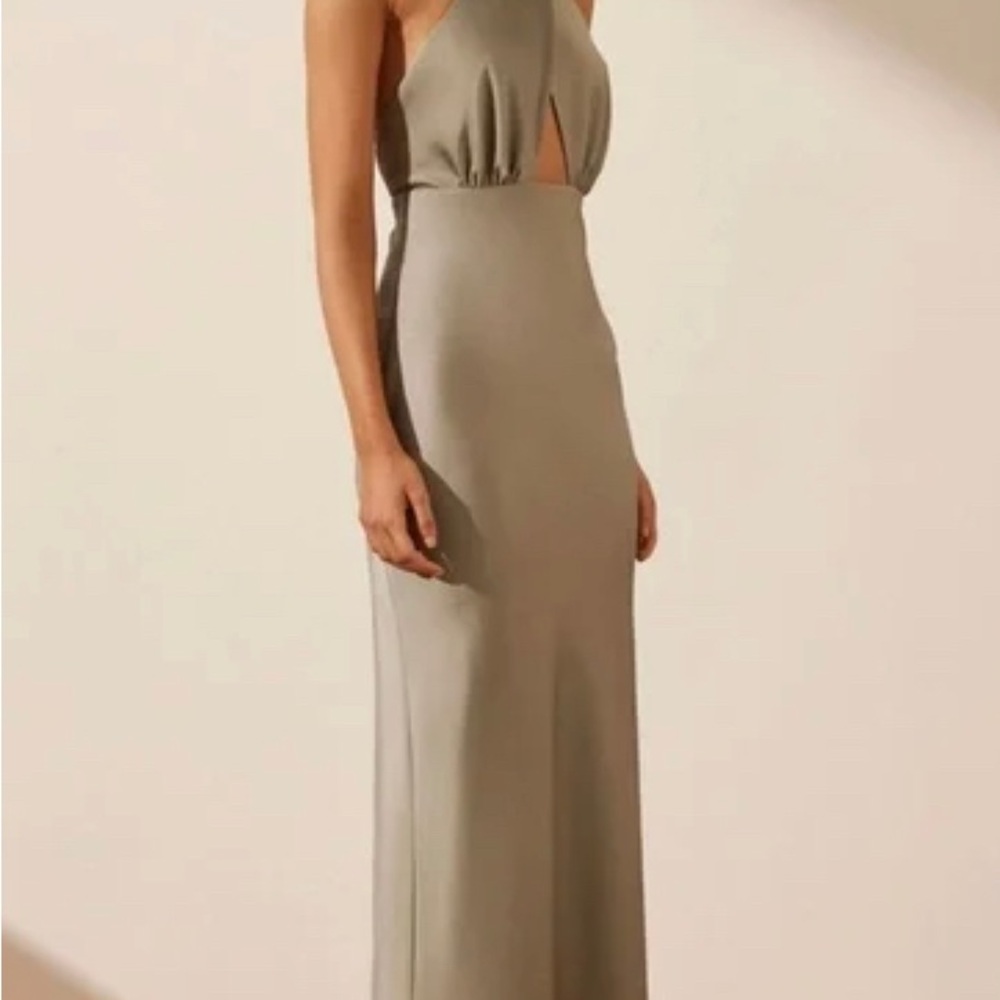 Shona Joy Tan Ruched Sheath Dress